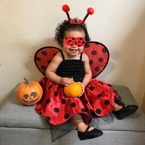 Ausejopeac Ladybug Bopper Antenna Headband Ladybug Wings and Masks Ladybug Costume Set for Kids Halloween Dress Up