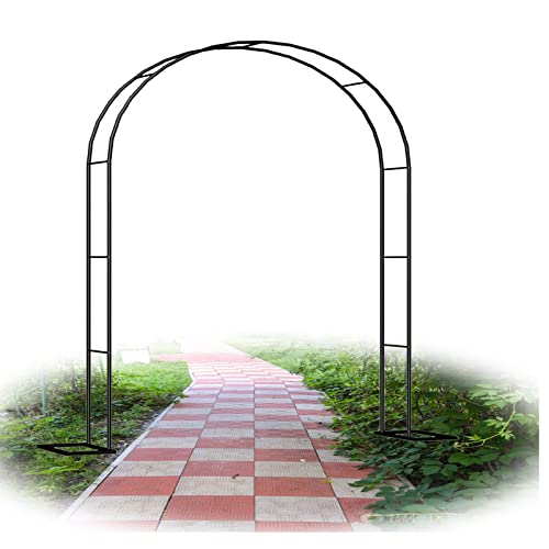 Extra Tall 7.2/7.5ft Garden Arch Trellis Support Archway Rose Flower Arch Frame Roses Arbours Arch Weather-Proof Support for Climbing Plants,Assemble Freely (Color : Black, Size : 47" X 15.5" X 86.5