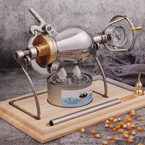 UEIDIHI Popcorn Maker Machine for Amplify Corn Rice Pellet, Retro Mini Stainless Steel Popcorn Pot, Samall Hand Popcorn Machine, Traditional Old-Fashioned Pop Corn Makers