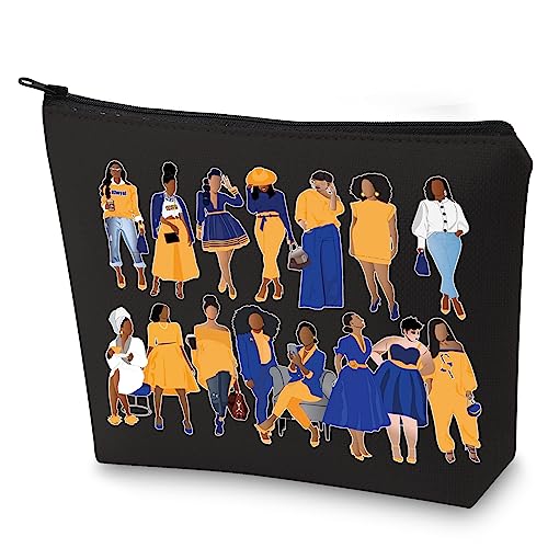 WZMPA Sigma Gamma Rho Paraphernalia Sorority Sisters Gift Sorority SGR Makeup Zipper Pouch Bag Sorority Greek Merchandise (Sorority SGR -BL)