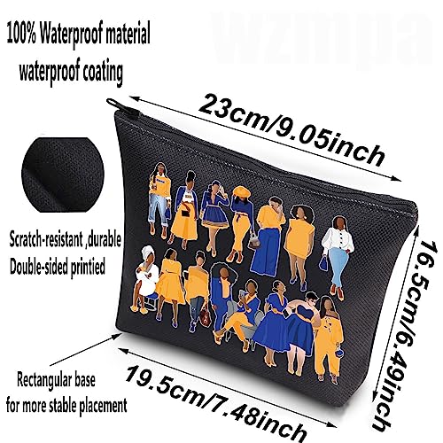 WZMPA Sigma Gamma Rho Paraphernalia Sorority Sisters Gift Sorority SGR Makeup Zipper Pouch Bag Sorority Greek Merchandise (Sorority SGR -BL)