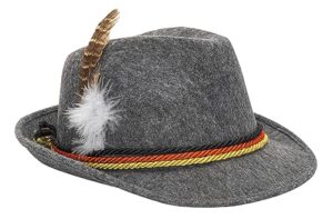 nocihah men german-oktoberfest-alpine-fedora-hat - women bavarian swiss traditional felt costume hat with feather for oktoberfest party(s-m)