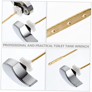 DOITOOL 2pcs Water Tank Wrench Toilet Tank Handle Toilet Handle Toilet Flush Lever Toilet Flush Levers Flush Levers Accessories Flush Lever Accessories Silver Switch Zinc Alloy Toilet