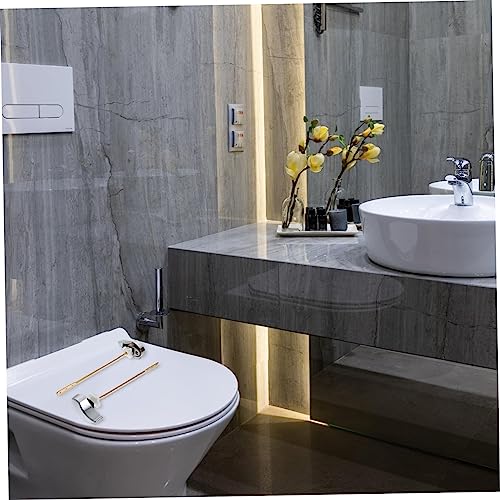 DOITOOL 2pcs Water Tank Wrench Toilet Tank Handle Toilet Handle Toilet Flush Lever Toilet Flush Levers Flush Levers Accessories Flush Lever Accessories Silver Switch Zinc Alloy Toilet