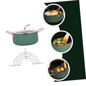 Angoily 1 Set Non Stick Food Supplement Pan Korean Pots for Cooking Food Pans with Lids Cooking Noodles Pot Shabu Shabu Pot Steel Stock Pot Non-stick Stockpot Food Cooking Pot