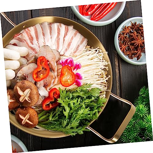 STOBAZA Korean Pot Stainless Cookware Stainless Steel Soup Pot Discada Disc Cooker Sauce Pan Ramyun Cooker Gold Ramen Pot Stainless Steel Dry Pot Stainless Steel Pan Cooking Pan Cute