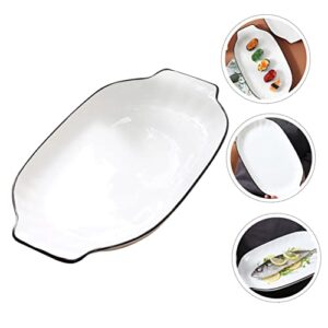 Hemoton Bread Cheese Bread Loaf Pans for Baking Cottage Cheese with Fruit Cooking Pan Broiler Pan for Oven Ceramic Fish Platter Double Handled Fish Dish Condiment Mixing Bowl Roasting Dish