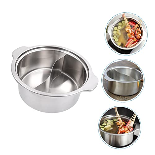 Healeved 1pc Stainless Steel Skewer Pot Rice Cooker Stainless Steel Korean Pots for Cooking Noodle Cooker Korean Shabu Shabu Stainless Steel Sauce Pan with Lid Shabu Hot Pot Non-stick Pot