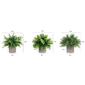 Set of 3 Artificial Plants for Home and Office Decor, Perfect for Kitchen, Living Room, and Bedroom Accents, Low Maintenance Greenery, Vibrant & Realistic Faux Houseplants, Lush and Lifelike Décor.