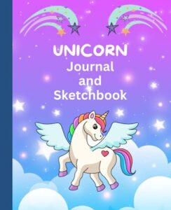 unicorn journal and sketchbook: composition notebook for girls (7.5"x9.75"); lined and blank pages (100 pp), for journaling, sketching and other creative endeavors