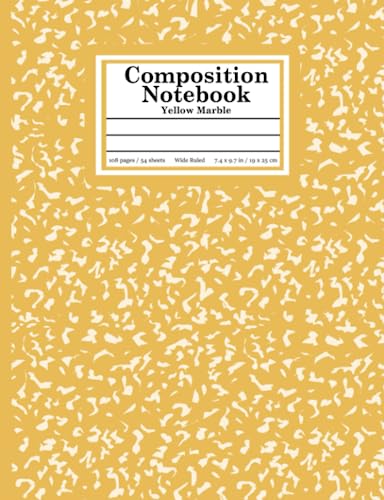 Yellow Marble Composition Notebook Wide Ruled