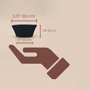 Bake Choice 200pcs Standard Black cupcake liners for baking,food grade cupcake wrappers,greaseproof parchment muffin liners.