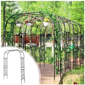 climbing plants archway metal, black/white garden arch, rose arch trellis weatherproof, for indoor, outdoor, lawn vine support frame (color : black, size : 210x240cm)