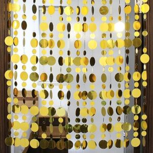 funweka 20pcs sequin beaded curtains for doorways party streamers wedding home decorations kids bedroom girls wall panel backdrop, window door curtains bubble beaded curtain (gold)