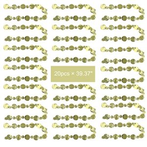 FUNWEKA 20Pcs Sequin Beaded Curtains for Doorways Party Streamers Wedding Home Decorations Kids Bedroom Girls Wall Panel Backdrop, Window Door Curtains Bubble Beaded Curtain (Gold)