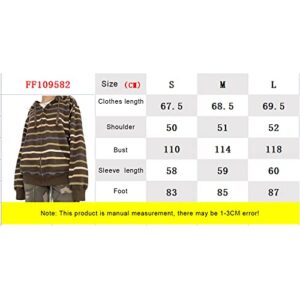 Winioder Women Y2K Zip Up Hoodie Vintage Graphic Oversized Hoodies Grunge Aesthetic Sweatshirt Jacket Skeleton Gothic Hoodie (F-Stripe,Small)