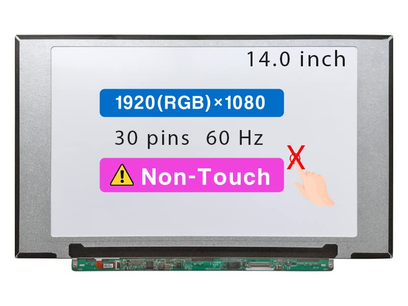 14.0" Screen Replacement for Lenovo Thinkpad P14S (2ND Gen) Model 20VY LCD Display Panel 30 pins 60 Hz (FHD 1920 * 1080 Non-Touch)