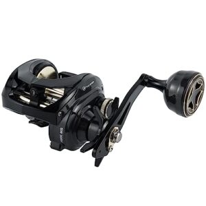 alwonder baitcaster fishing reel, 33lbs max drag carbon fiber saltwater fishing reel with 8+1 stainless steel ball bearings, 6.4:1 gear ratio freshwater and saltwater long casting baitcasting reel r