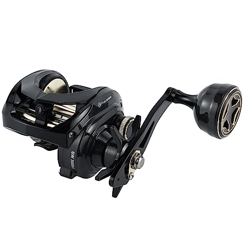 Alwonder Baitcaster Fishing Reel, 33LBS Max Drag Carbon Fiber Saltwater Fishing Reel with 8+1 Stainless Steel Ball Bearings, 6.4:1 Gear Ratio Freshwater and Saltwater Long Casting Baitcasting Reel R