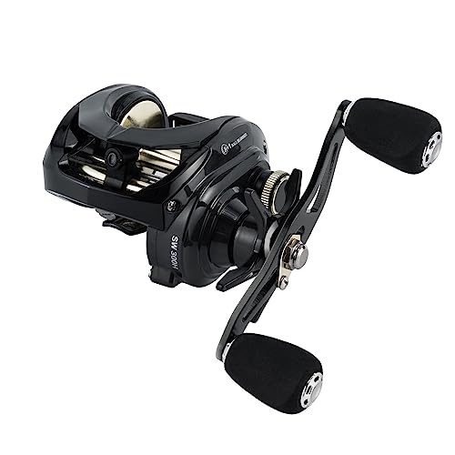 Alwonder Baitcaster Fishing Reel, 33LBS Max Drag Carbon Fiber Saltwater Fishing Reel with 8+1 Stainless Steel Ball Bearings, 6.4:1 Gear Ratio Freshwater and Saltwater Long Casting Baitcasting Reel R