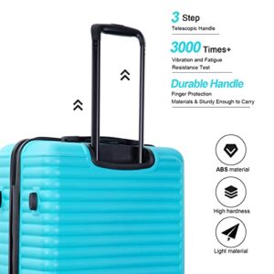 Tripcomp Luggage Sets Hardshell Travel Durable Suitcase Sets with Spinner Wheels TSA Lock, Carry-on,Luggage 3piece Set (20inch/24inch/28inch) (Turquoise)