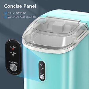 R.W.FLAME Portable Nugget Ice Maker Countertop, Ice Maker Machine with Auto Self-Cleaning,11000Pcs/35Lbs/24Hrs, Ice Scoop and Basket,Green Ice Machine for Home Office Bar Party