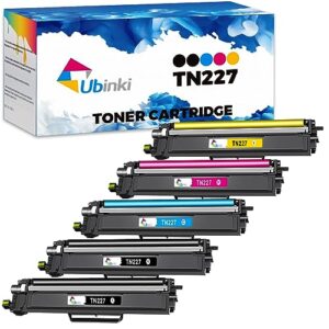 Ubinki TN227 TN227BK Toner Cartridge Replacement for Brother TN-227 TN223 TN-223 TN223BK for MFC-L3770CDW HL-L3270CDW HL-L3290CDW HL-L3210CW MFC-L3710CW MFC-L3750CDW Printer (TN-227BK/C/M/Y, 5 Pack)