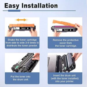 Ubinki TN227 TN227BK Toner Cartridge Replacement for Brother TN-227 TN223 TN-223 TN223BK for MFC-L3770CDW HL-L3270CDW HL-L3290CDW HL-L3210CW MFC-L3710CW MFC-L3750CDW Printer (TN-227BK/C/M/Y, 5 Pack)