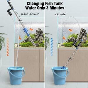 Electric Aquarium Gravel Cleaner Pro, Fish Tank Gravel Cleaner, 6 in 1 Automatic Aquarium Vacuum Cleaner Kit for Water Changing/Wash Sand with Adjustable Water Flow, DC 24V, 24W【3-Grade Control】