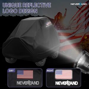 NEVERLAND UTV Covers, Side by Side Cover Waterproof 300D Heavy Duty Outdoor Utv Cover with American Flag Compatible with Honda Pioneer Polaris Ranger Protection 114.17"x 59.06"x 74.80"(290x150x190 cm)