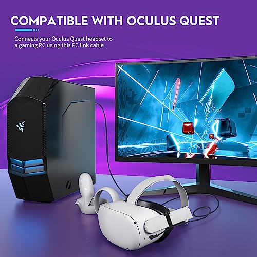 YRXVW Link Cable 16FT for Oculus Quest 3/2/Pro, Charging Cord Compatible with Pc Game, High Speed Data Transfer Cable, USB 3.2 A to C Charger Wire for VR Oculus Meta Quest Headsets