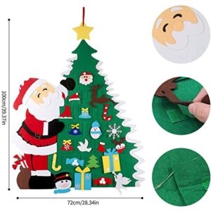 DIY Felts Christmas Tree Set with Ornaments for Kids Xmas Gifts Door Wall Hangin Valentine Ornament