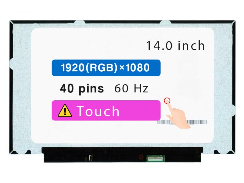 14.0" Screen Replacement for Lenovo Thinkpad L14 (1ST GEN) Model 20U6 LCD Display Panel 40 pins 60 Hz (FHD 1920 * 1080 Touch)