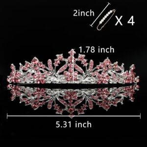 Vovii Birthday Sash and Tiara for Girls Birthday Girl Sash and Rhinestone Tiara Set Birthday Decoration Headband for Little Girl Hair Accessories for Birth Party Pink