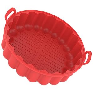 hemoton silicone bakeware air fry oven air fryer oven pan round baking pan air fryer tray air fryer silicone liners airfryer liners silicone non stick air fryer liner air fryer baking pots