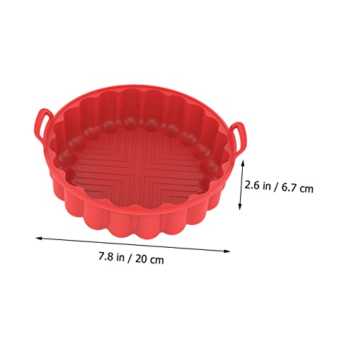 HEMOTON Silicone Bakeware Air Fry Oven Air Fryer Oven Pan Round Baking Pan Air Fryer Tray Air Fryer Silicone Liners Airfryer Liners Silicone Non Stick Air Fryer Liner Air Fryer Baking Pots