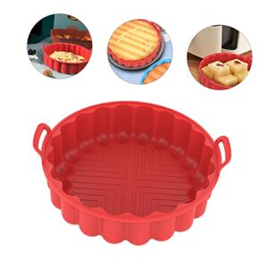 HEMOTON Silicone Bakeware Air Fry Oven Air Fryer Oven Pan Round Baking Pan Air Fryer Tray Air Fryer Silicone Liners Airfryer Liners Silicone Non Stick Air Fryer Liner Air Fryer Baking Pots