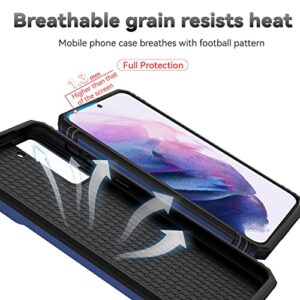 for Samsung Galaxy S21 Plus Case with Camera Lens Cover HD Screen Protector, Military-Grade Drop Tested Magnetic Ring Holder Kickstand Protective Phone Case for Samsung Galaxy S21+ Plus 5G (Navy Blue)