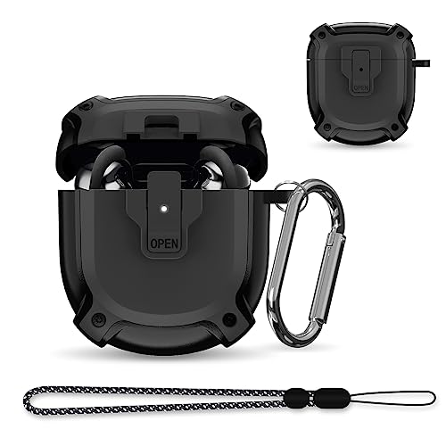 for Bose QuietComfort Earbuds II Case (2022) / NEW QuietComfort Ultra Earbuds Case (2023),Shockproof Protective Safety Lock Case for QuietComfort Earbuds 2/QuietComfort Ultra Earbuds Accessories-Black