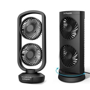 dr. prepare 12 inch tower fan and 15 portable small desk tower fan with tilt and oscillating bundle
