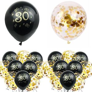 30th Birthday Decorations for Him, 30 Birthday Decorations with 40 Inch Gold 30 Number Balloons, Cheers to 30 Years Banner,Fringe Curtains and Cups Foil Balloons