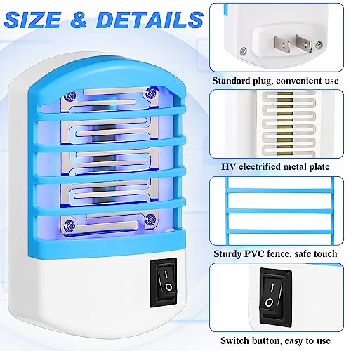 Qualirey Bug Zapper Indoor Plug in Mosquito Killer Trap Indoor Insect Trap Electric Mosquito Trap Fly Zapper Electronic Mosquito Killer with LED Light for Home Kitchen Bedroom Baby Room Office (2 Pcs)