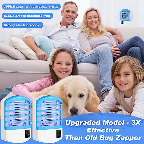 Qualirey Bug Zapper Indoor Plug in Mosquito Killer Trap Indoor Insect Trap Electric Mosquito Trap Fly Zapper Electronic Mosquito Killer with LED Light for Home Kitchen Bedroom Baby Room Office (2 Pcs)