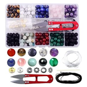 marycan 8mm crystal beads for jewelry making, natural stone healing beads for bracelets, gemstone beading & jewelry necklace making diy kit for all people