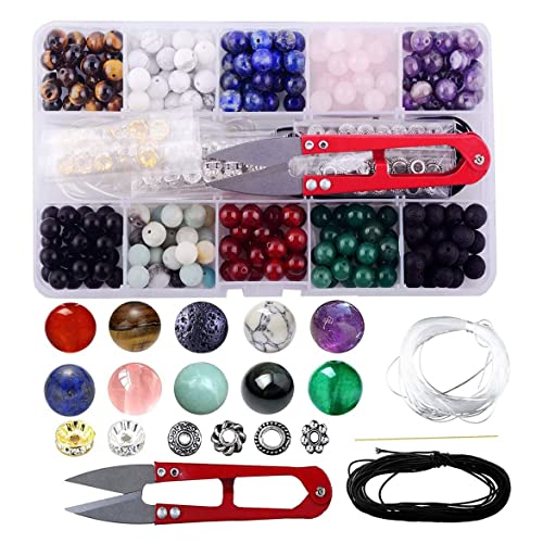 Marycan 8mm Crystal Beads for Jewelry Making, Natural Stone Healing Beads for Bracelets, Gemstone Beading & Jewelry Necklace Making DIY Kit for All People