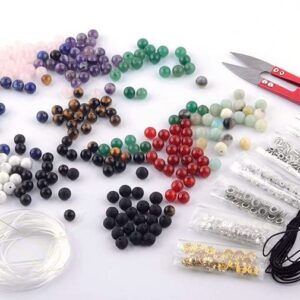 Marycan 8mm Crystal Beads for Jewelry Making, Natural Stone Healing Beads for Bracelets, Gemstone Beading & Jewelry Necklace Making DIY Kit for All People