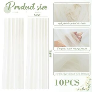 10 Pcs White Backdrop Curtains, Wedding Arch Draping Fabric, White Wedding Backdrop for Baby Shower Birthday Photo Party Curtains Backdrop Home Decoration 5.25 x 20 ft