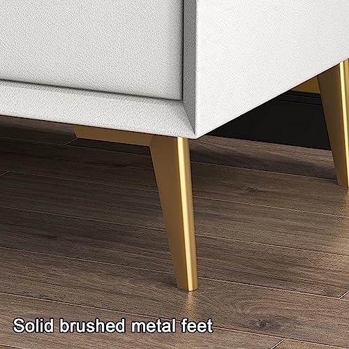 Nightstand with 2 Drawers, Solid Wood Nightstand Sofa Side Table, End Side Table with Storage, Bedside Table with Metal Legs (Color : Green, Size : 45x40x47cm)