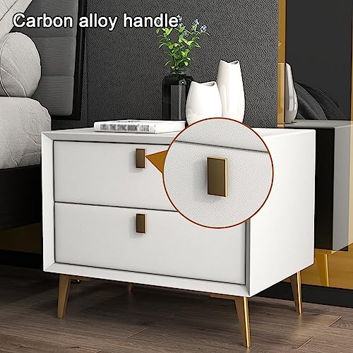 Nightstand with 2 Drawers, Solid Wood Nightstand Sofa Side Table, End Side Table with Storage, Bedside Table with Metal Legs (Color : Green, Size : 45x40x47cm)