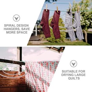 Cabilock Outdoor Rug 6Pcs Spiral Shaped Clothes Drying Rack Stainless Steel Laundry Hanger Quilt Blanket Hanger for Bed Sheet Blanket Coverlet Bath Towel Cord Organizer